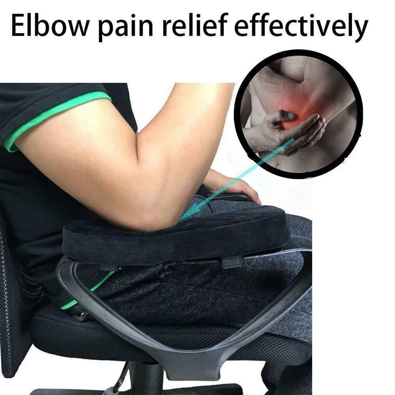 2Pcs Chair Armrest Pad Memory Foam Comfy Office Arm Rest Cover for Elbows |