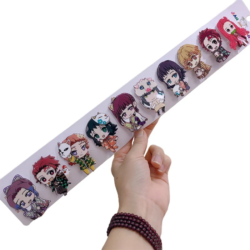

10PCS/Pack Anime Demon Slayer Acrylic Hair Clips Girls Hairpins Blade Of Ghost Barrettes For Children Women Hair Accessories