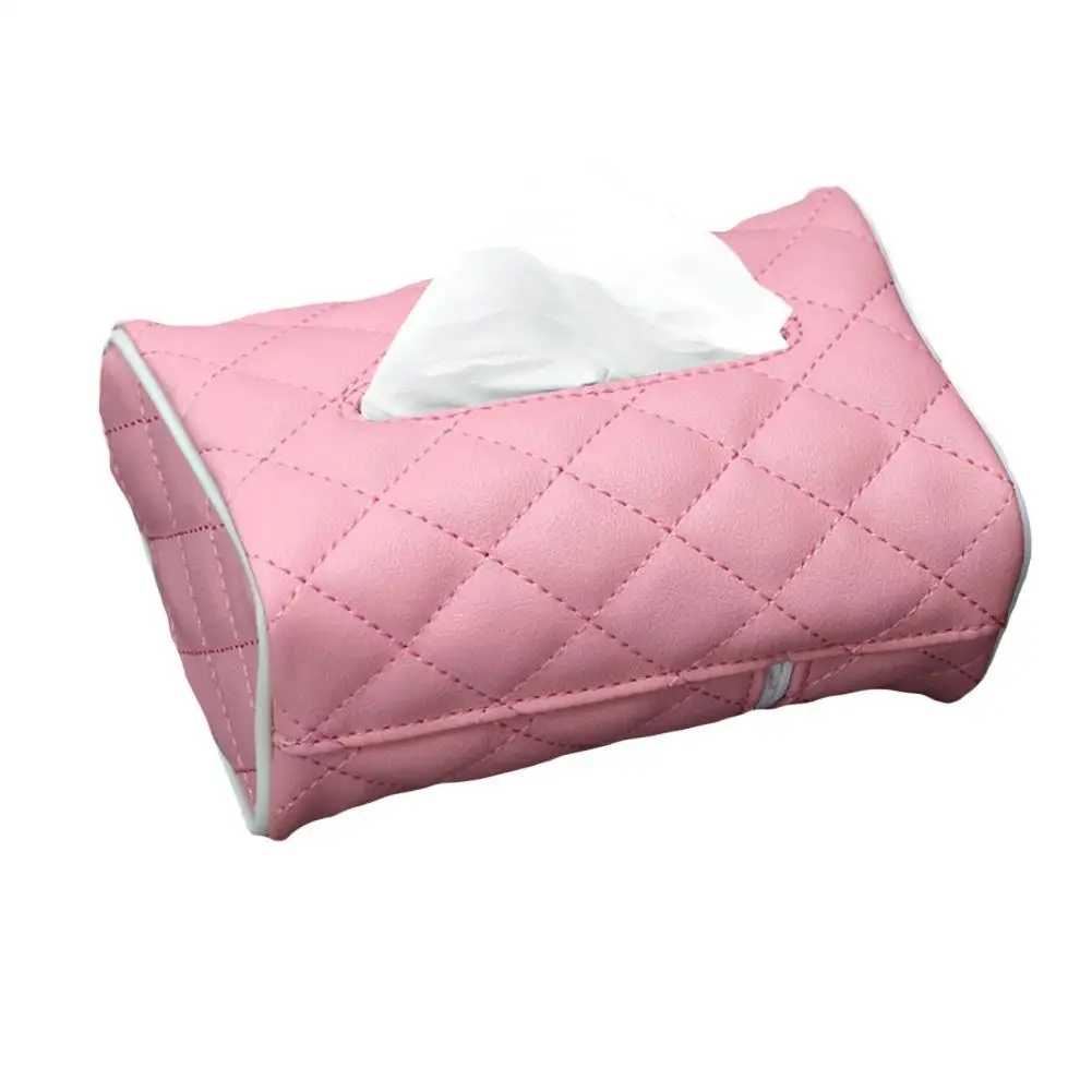 

Car Auto Seat Back Rectangle Faux Leather Tissue Box Paper Napkin Holder Case