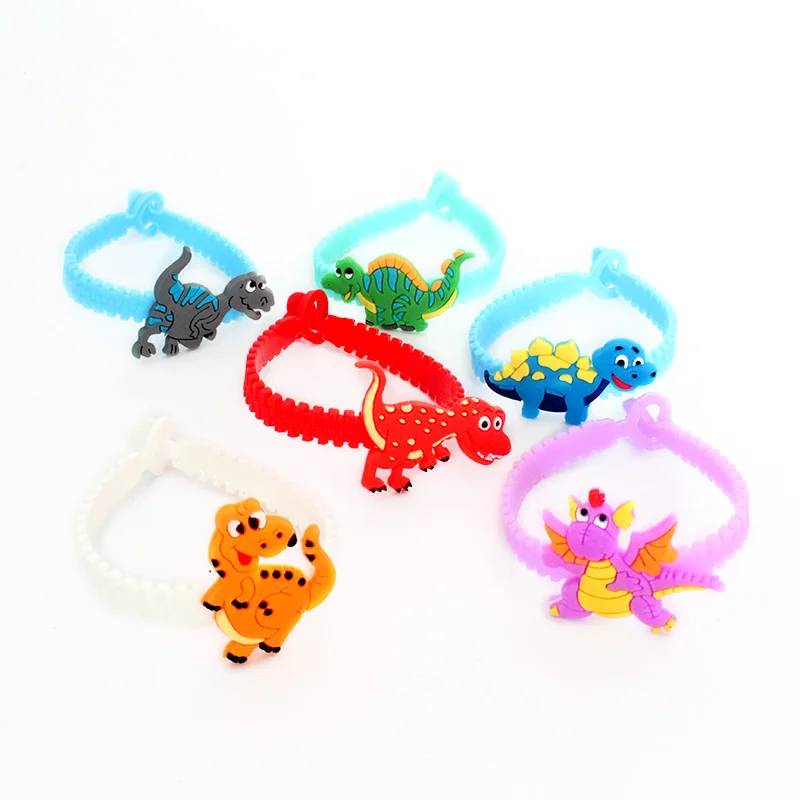 Dino SH mix 3pcs 3 шт. резиновый браслет в виде динозавра Юрского динозавра, вечерние украшения для детей, день рождения, подарок, вечерние товары для животных - Цвет: Dino SH mix 3pcs
