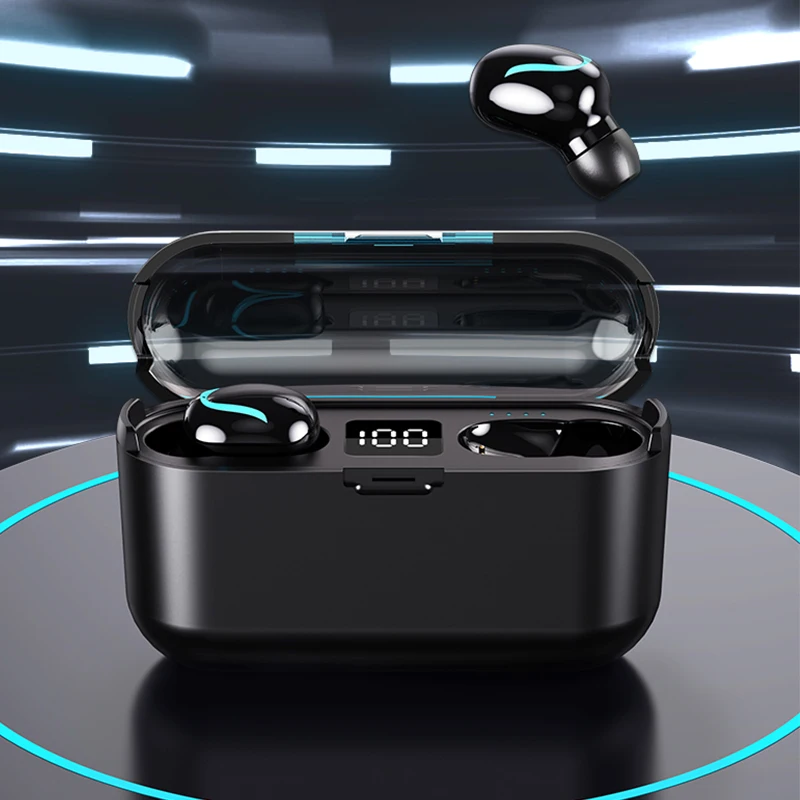 

TWS Bluetooth Wireless Headphone Sports Noise Cancelling Earbuds Waterproof Earbuds Large Capacity Charging Box With Microphone