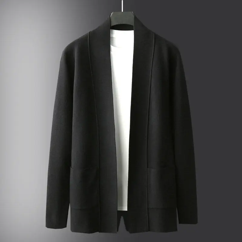 

2021 New Autumn Winter Casual Men V-neck Oversize Cardigan Knitted Sweater Male Fashion Korean All-match Jumper Sweaters