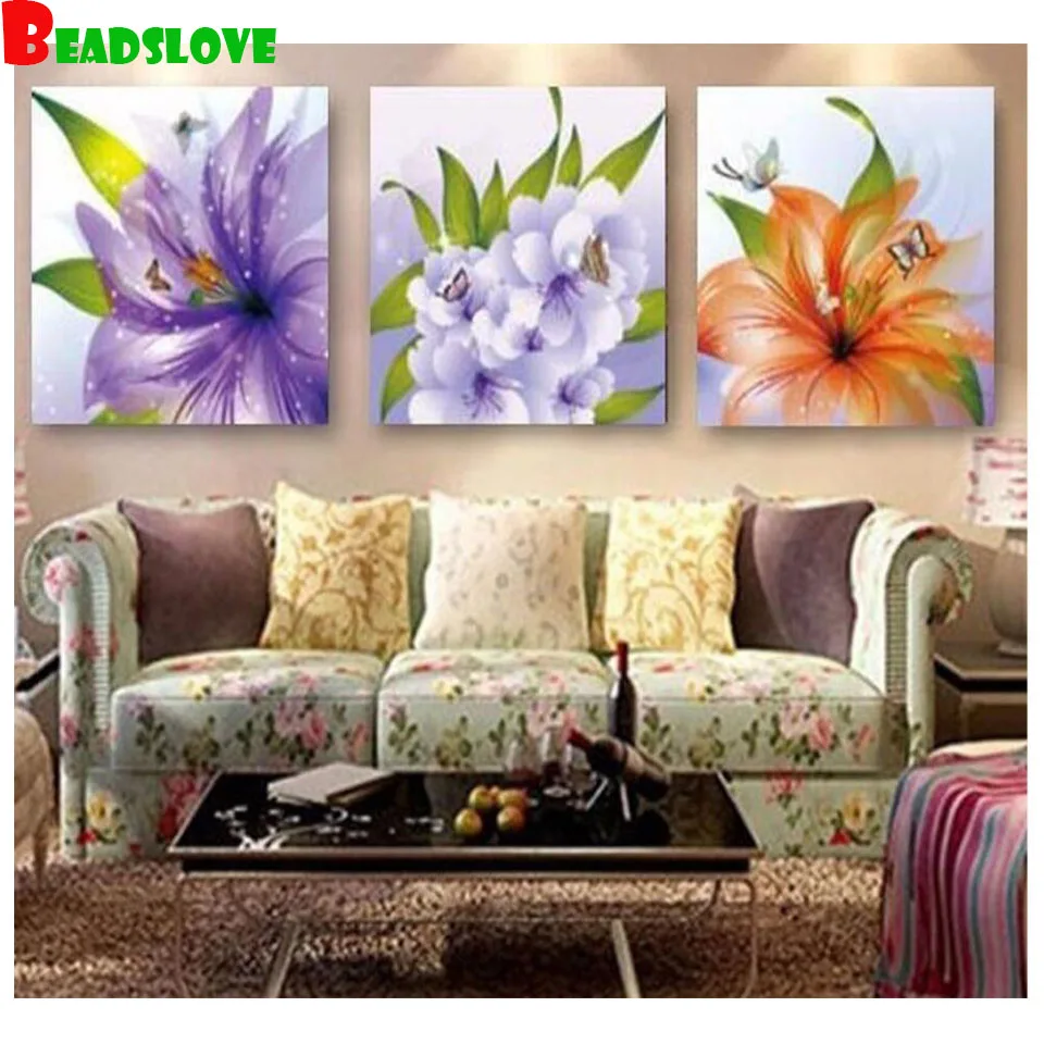 

3 шт. 5D DIY алмазная живопись цветок полный квадратный круглый дрель Алмазная вышивка побережье Вышивка крестом G268