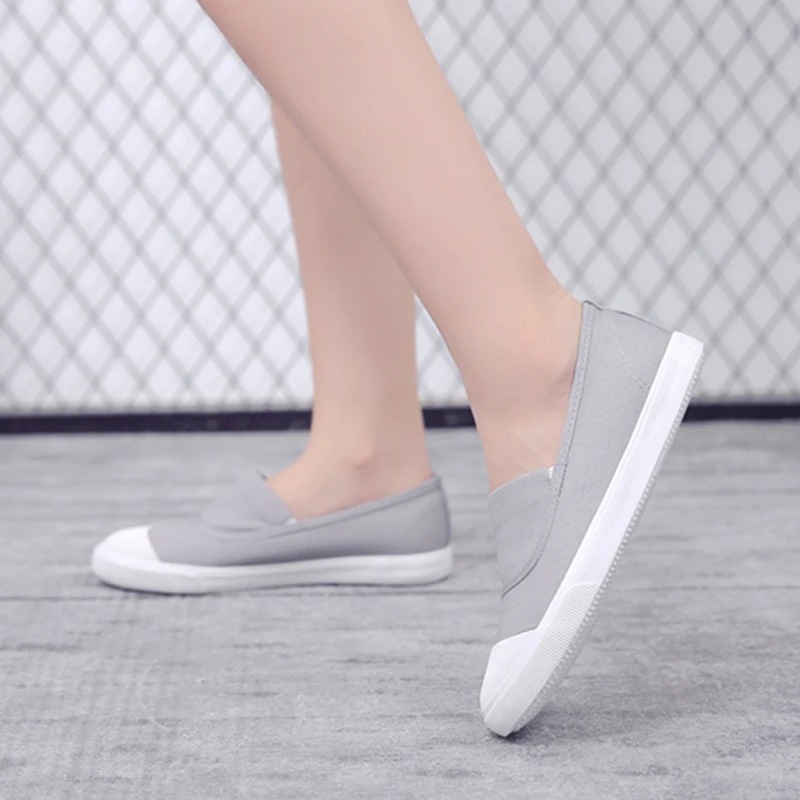 Весенние женские неглубокие мокасины на плоской подошве Тканевая обувь женская