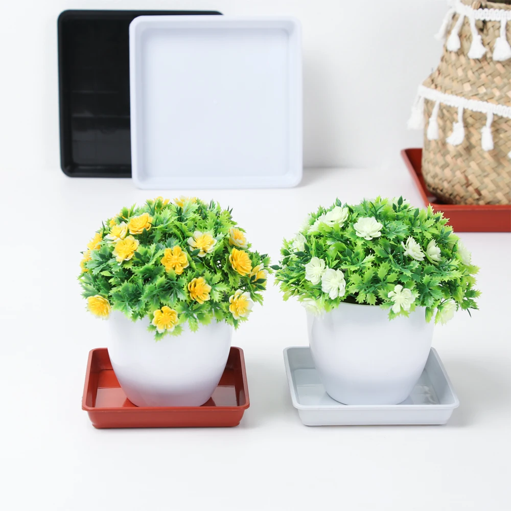 Square Flower Plant Saucer Drip Water Tray Plate Indoor Durable BPA Free 