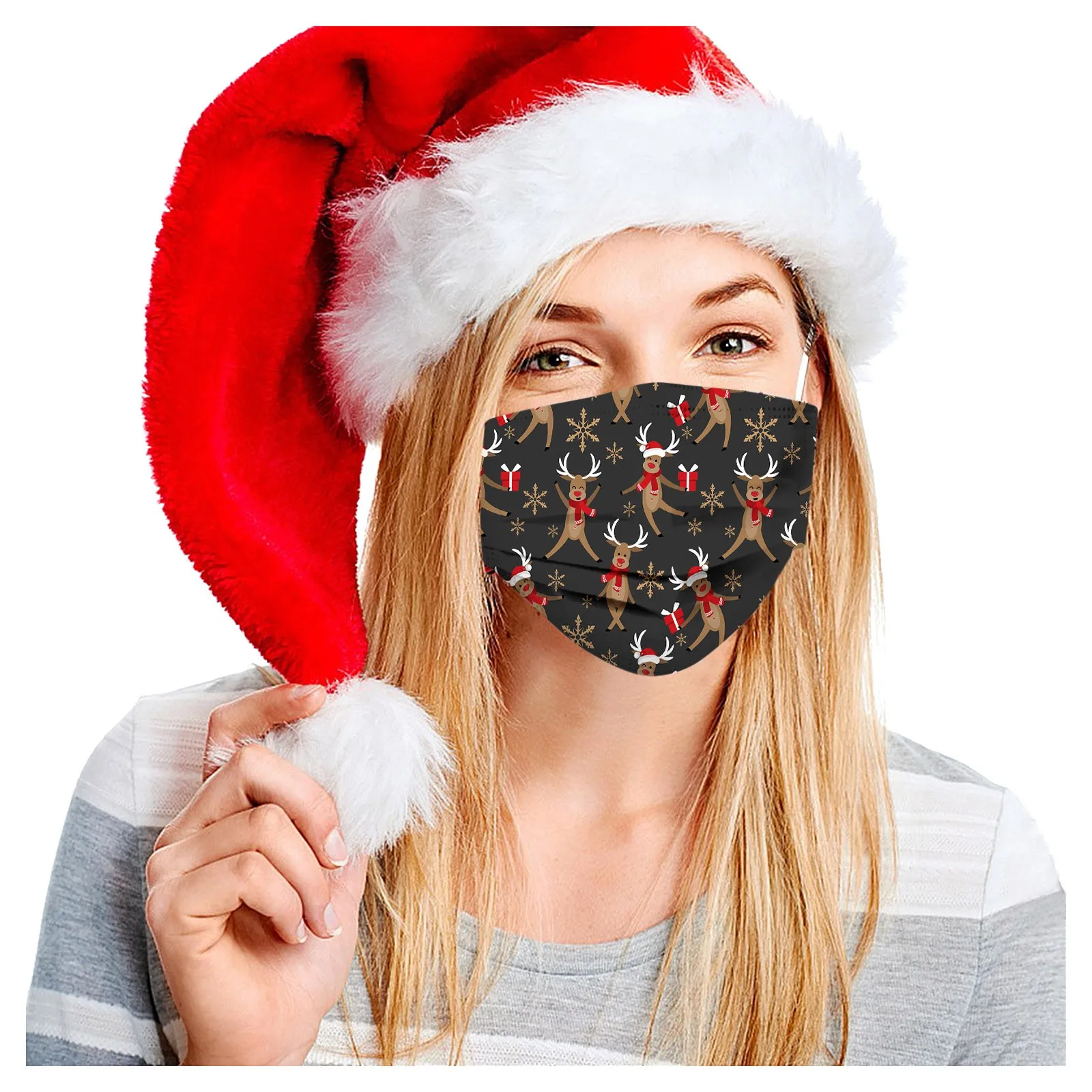 50 шт. Рождественская маска для лица взрослых защита рта на Хэллоуин Маскарадная -