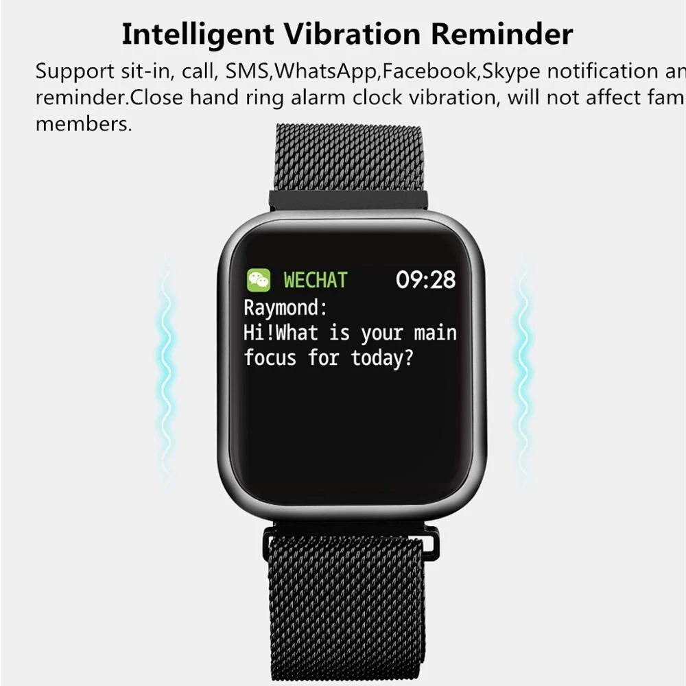 P80 Смарт часы браслет с кровяным давлением монитор сердечного ритма шагомер