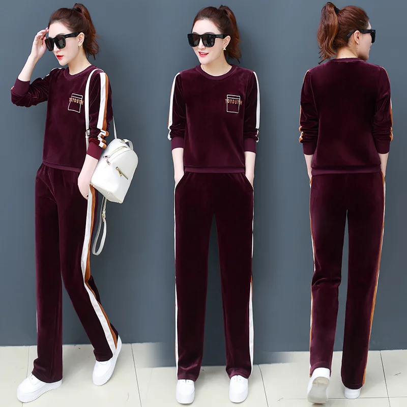 Весенние и зимние женские костюмы модные с круглым вырезом капюшоном