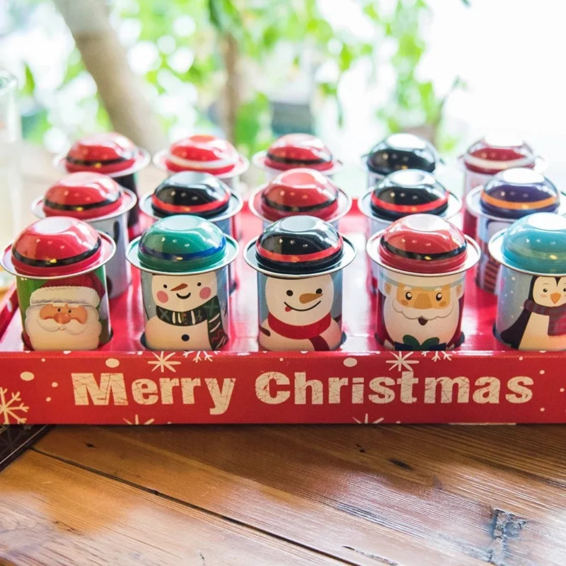 Рождественская коробка для конфет Круглые Железные подарочные коробки вечерние