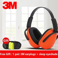 3m 1436 soundproof earmuffs foldable noise reduction ear muffs comfortable for sleeping work travel loud events ear protection