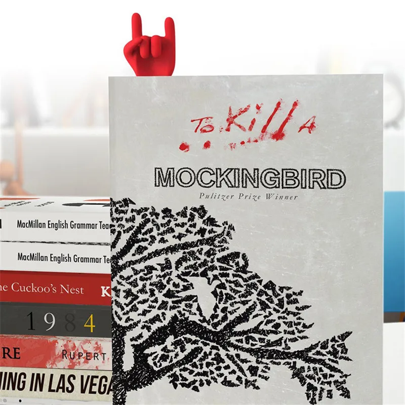 

Silicone Bookmark Cute Rock Gesture Book Marker Finger Poin for Student Writer Office Supplies FL