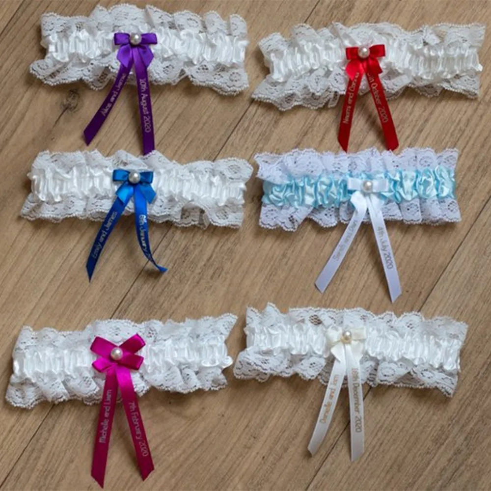 Индивидуальные Подвязки для невесты свадебные подвязки с именем и датой