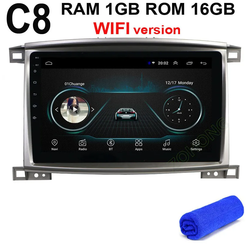 C8 GPS 4G DSP 10,2 дюймов 2.5D Android 9,0 Автомобильный мультимедийный dvd-плеер для Toyota Land cruiser 100 LC100 Авторадио автомобильный gps навигатор стерео - Цвет: C8 GPS