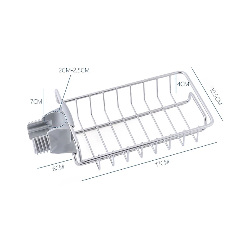 

Stainless Steel Faucet Rack Kitchen Storage Shelf Sponge Dish Cloth Finishing Rack Drain Rack Pool Rag Storage Drain Dry Rack
