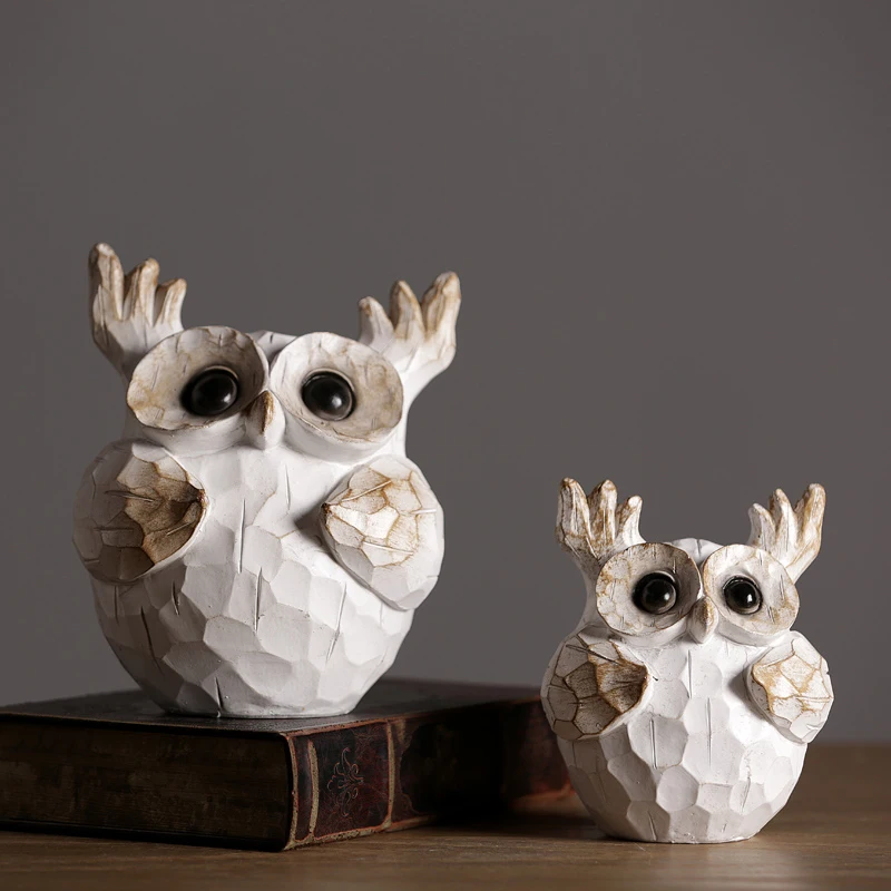 Фигурки креативной Совы из смолы в стиле ретро и ностальгические аксессуары для