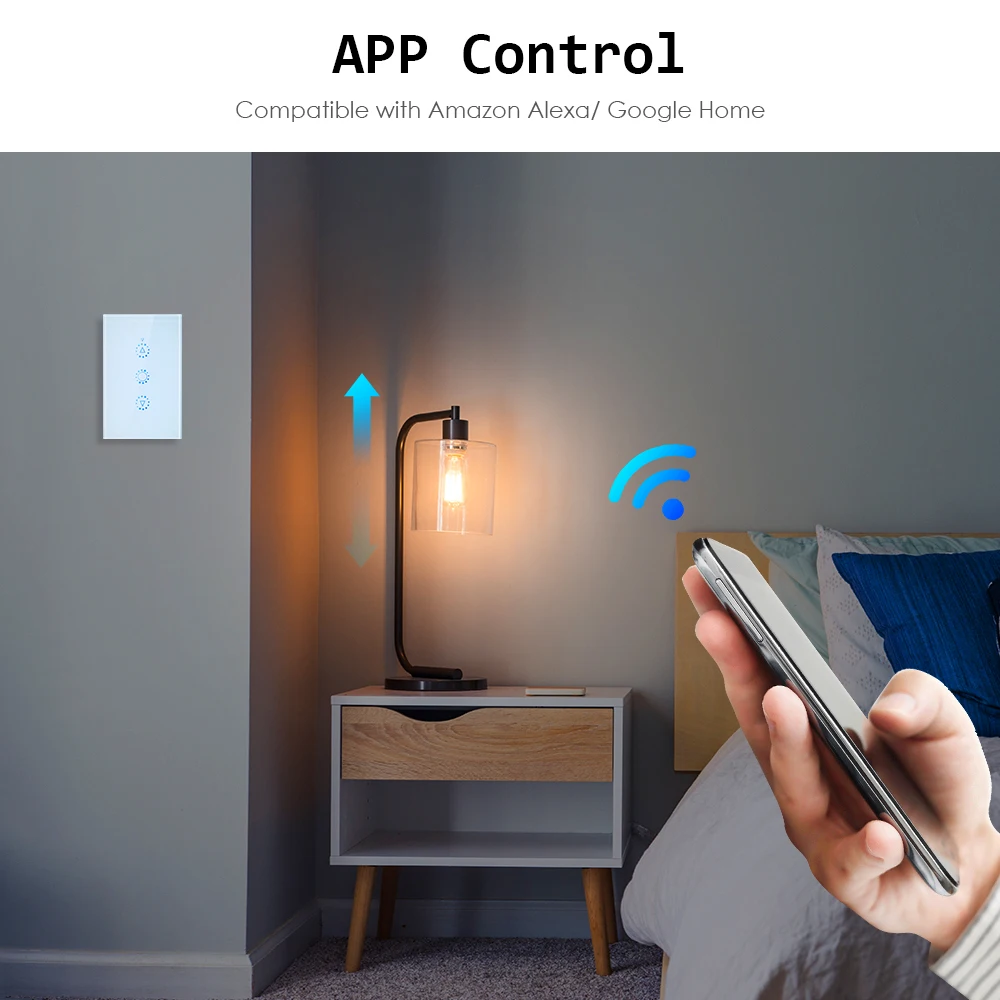 Умный светильник переключатель 3 направления настенный Wifi светодиодный