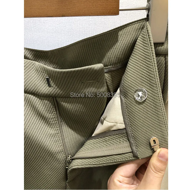 Высокое качество! Кремовый хаки Novara Twill Брюки витой шов Высокая талия Модные свободные брюки женские 2019FW горячая распродажа