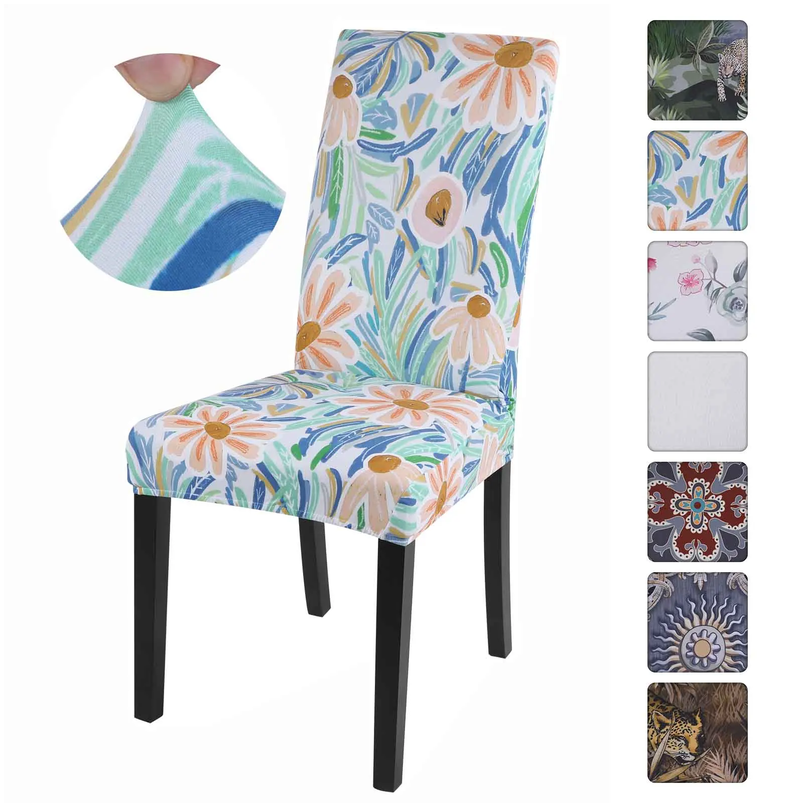 1/2/4/6 шт. Цветочный принт чехол для кресла дома Обеденная чехлы на стулья из