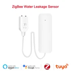 Датчик утечки воды Tuya Zigbee, автономный детектор с оповещением о переполнении, с поддержкой Alexa Google Home