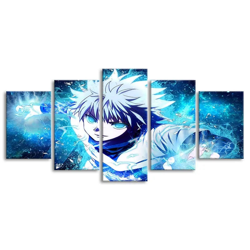 

5P Canvas Poster Killua Wall Art Print Painting Wall Pictures Bedroom Decor No Frame