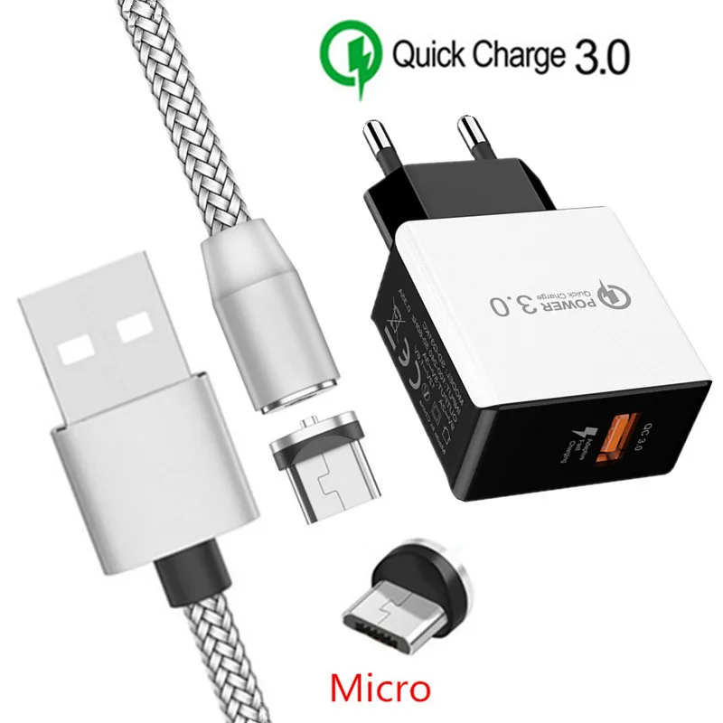 Магнитный зарядный кабель Micro USB для Samsung galaxy S4 S6 J3 J2 A2 Core J4 J5 J7 A3 A5 A7 2016|Зарядные