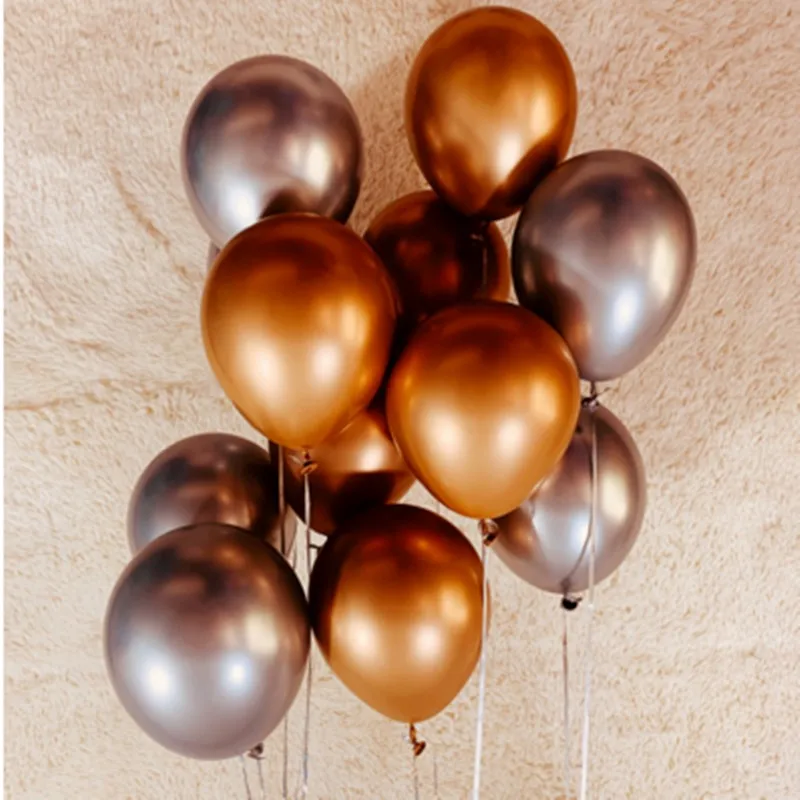 as picture 15pcs of 12" metal gold confetti balloons ink blue white balloon wedding party decoration kids children birthday party supplies - Цвет: as picture