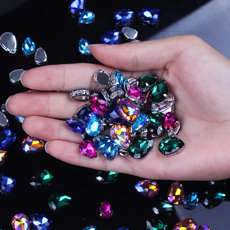 Швейные Стразы для рукоделия капли воды стекло коготь дрель ювелирных украшений
