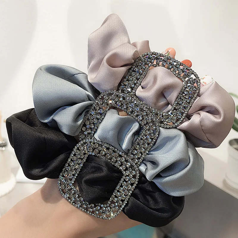 

Q 1Pcs Korean Style For Women Girls Pure Color Elastic Hair Bands Large Intestine Geometric Ornaments Ponytail Holder