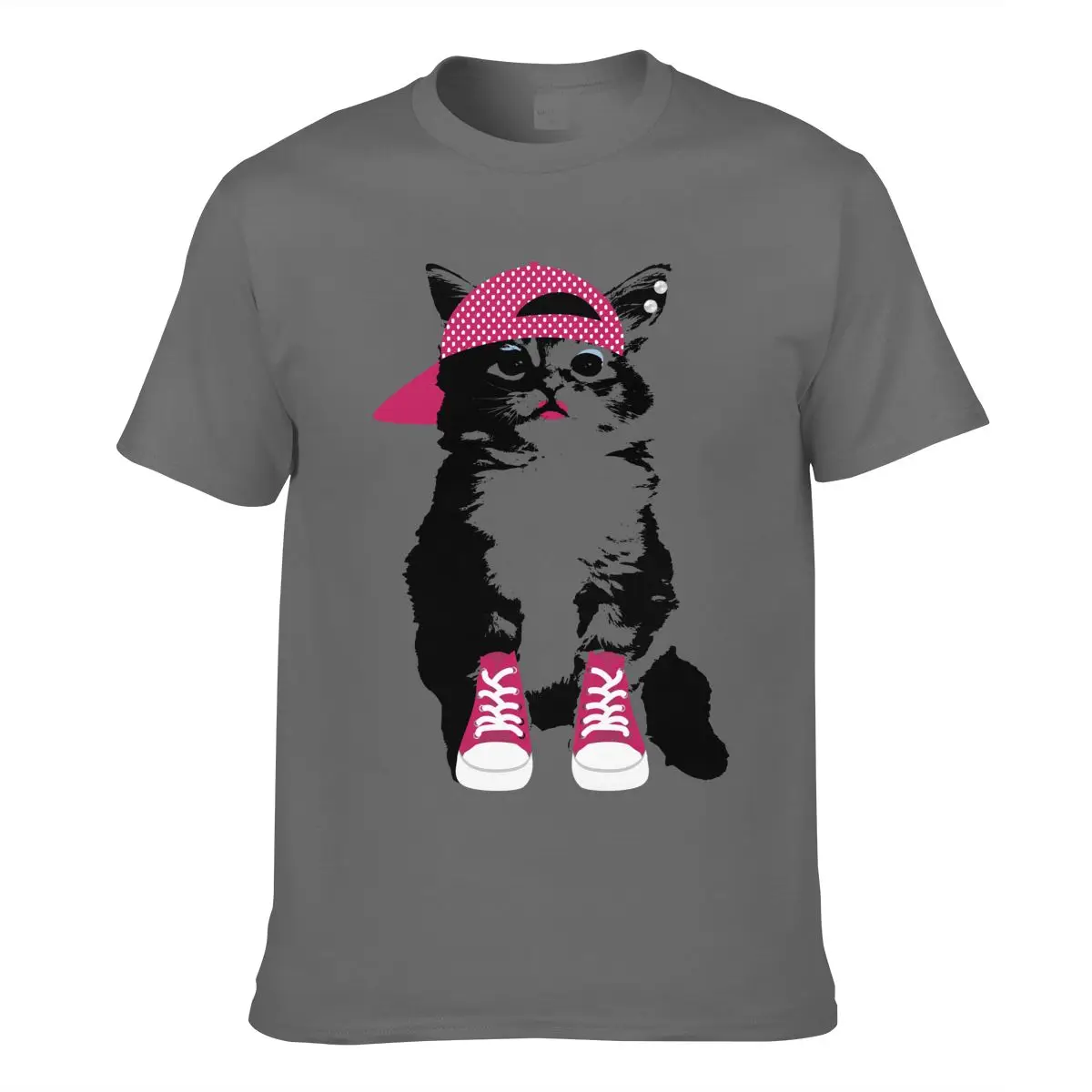 

Men tshirts Short Sleeve Cotton Soft Breathable Mens t shirts Top Casual Fashion Cartoon Kawaii Cute Cat Print Men's Clothes