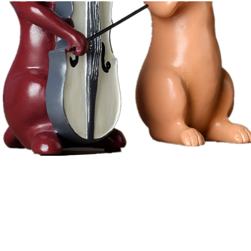 3 шт./компл. смолы фигурка кошки музыканта статуя кота скрипки Скульптура милые