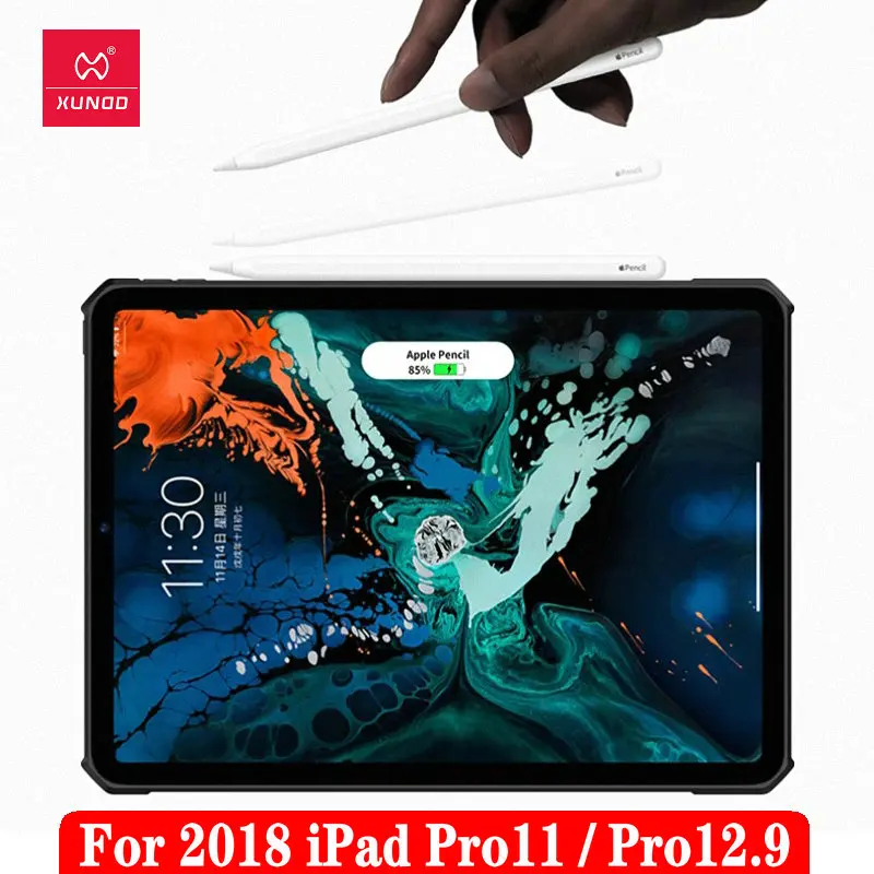 

XUNDD For 2018 Ipad Pro 11 12.9 Case Transparent Protective Tablet Cover With Airbag Bumper Kids Safe Light Charge Apple pencil