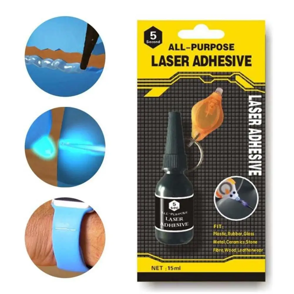 

Home Mini Tool Repair Universal Adhesive Liquid Glue with Laser Welding UV Light Aluminium Alloy Glass Plastic Wood Marble Glue