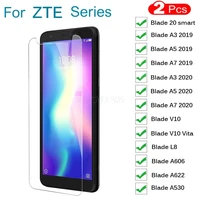 2pcs tempered glass for zte blade 20 smart a3 a5 a7 2019 2020 a622 l8 v10 vita a530 glass protective film screen protector cover