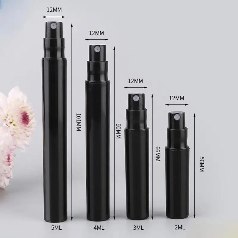 

2ml 3ml 4ml 5ml Mini Plastic Perfume Spray Bottle With Black Pump Sprayer Lids 1000pcs/lot For Sale