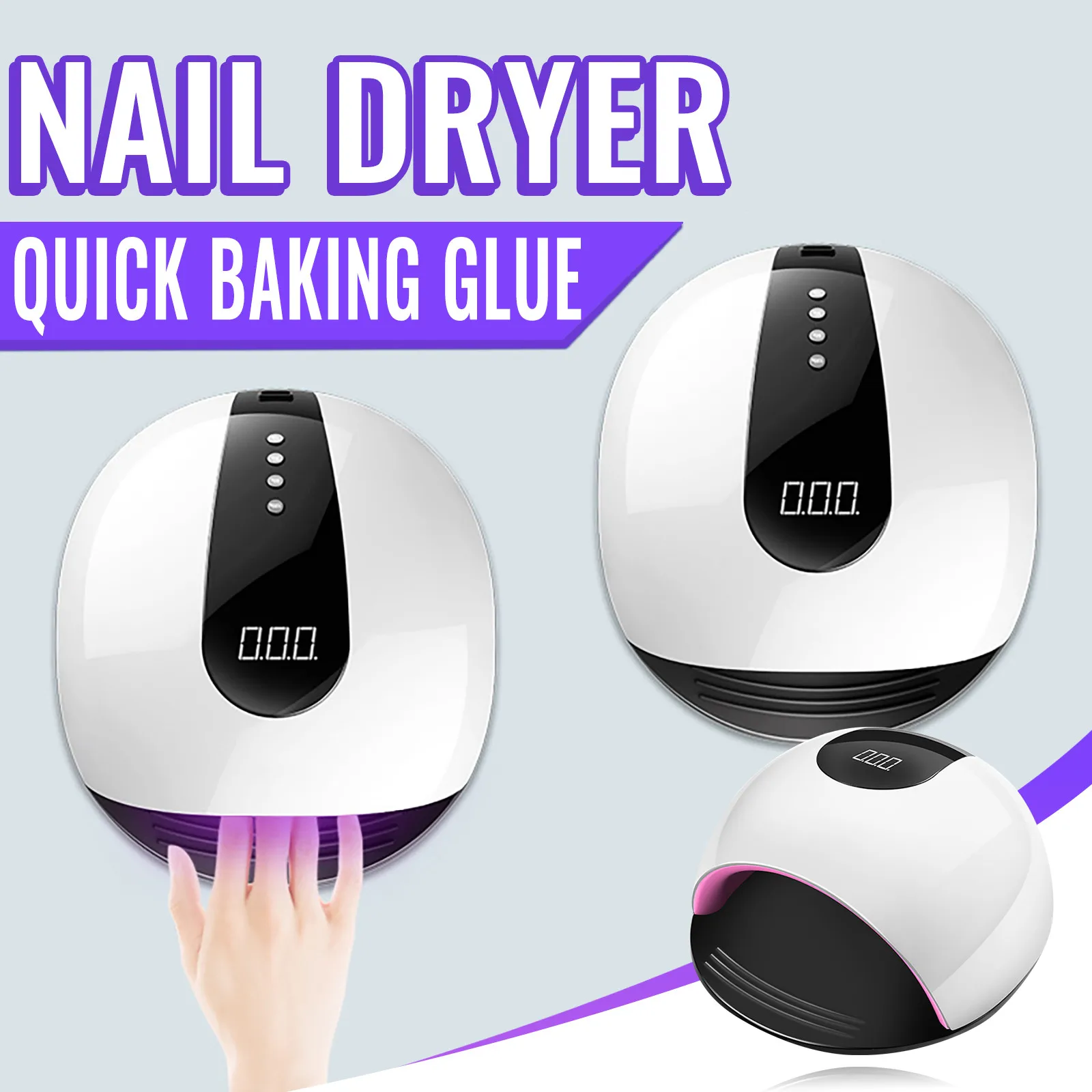 

UV LED Lamp Nail Dryer 72W UV LED Portable Nail Light Dryer 4Timers For Manicure All Drying Gel Polish Varnish Manicure Tools