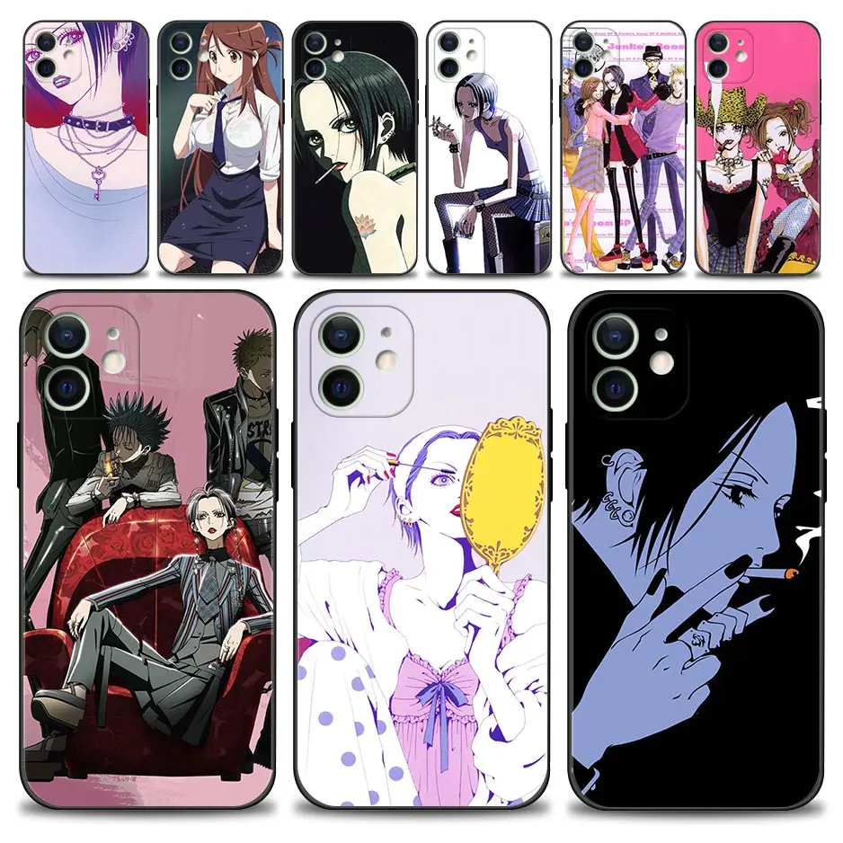 

Phone Case For iPhone 13 12 11 Pro Max XS Max XR X 7 8 Plus 12 Mini 6S 5S SE 2020 Black Cover Silicone Shell Fundas NaNa osaki