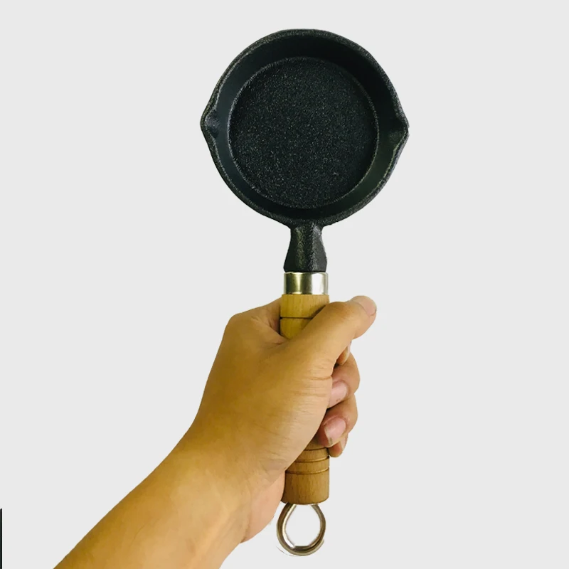 

Cast Iron Mini Egg Dumpling Artifact 10Cm Fried Steak Poached Egg Small Oil Pan Household Omelette Pan Non-Stick Pan