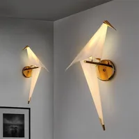 Modern Simplicity Bird Design Wall Lamp Bedside Lamp Creative Origami Paper Crane Wall Light For Bedroom Study Dining Room 20#