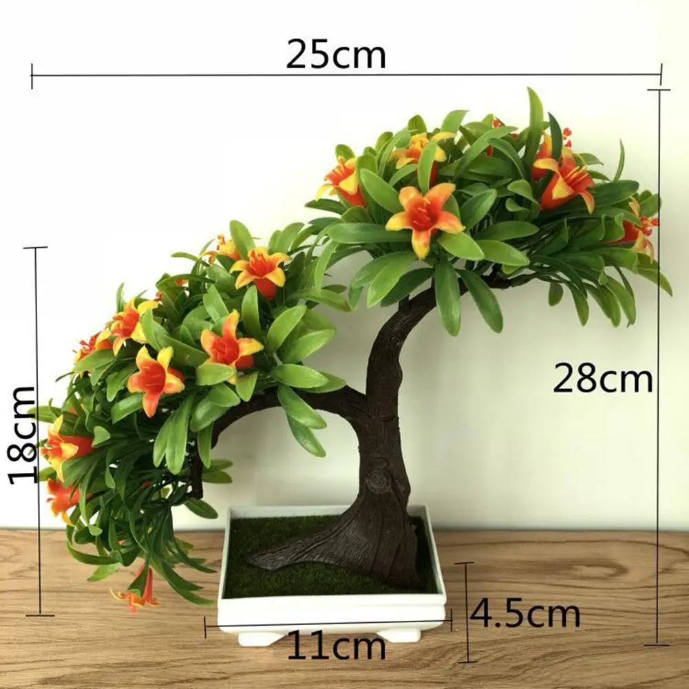 

Simulation Lily Potted Plants Indoor Table Top Decoration Simulation Bonsai Craft Green Plant Decoration