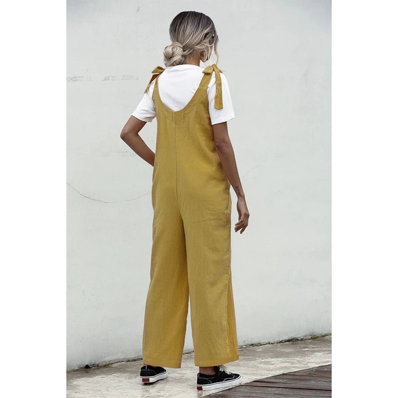 

Loose Sleeveless Jumpsuit for Women Summer Sexy Casual Jumpsuits Wide Leg Jumpsuits High Waist Pocket