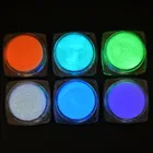 1 баночка, 6 цветов, светящийся блеск для ногтей, светится в темноте порошок, эпоксидный лак для ногтей, украшение, Супер Блестящая дискотека, сахарная пыль, VI-V9