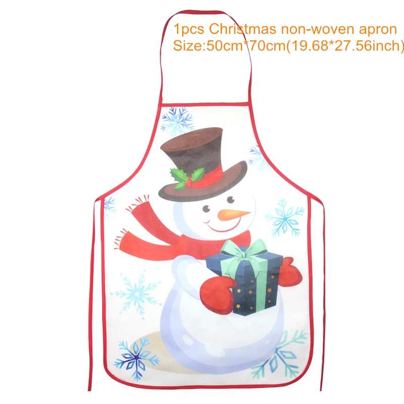 0133-2 snowman Рождественские украшения для дома 1 шт. новогодний фартук Санта Клаус/Снеговик/Лось рождественские украшения для дома Navidad год - Цвет: 0133-2 snowman