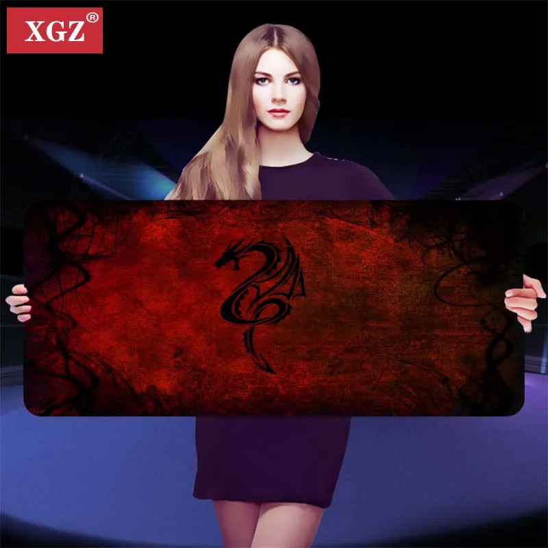

Xgz Red Background Animal Dragon Mouse Pad Gaming Accessories Non-slip Desk Mouse Pad Desk Pad Rubber Best Seller Gaming Pc