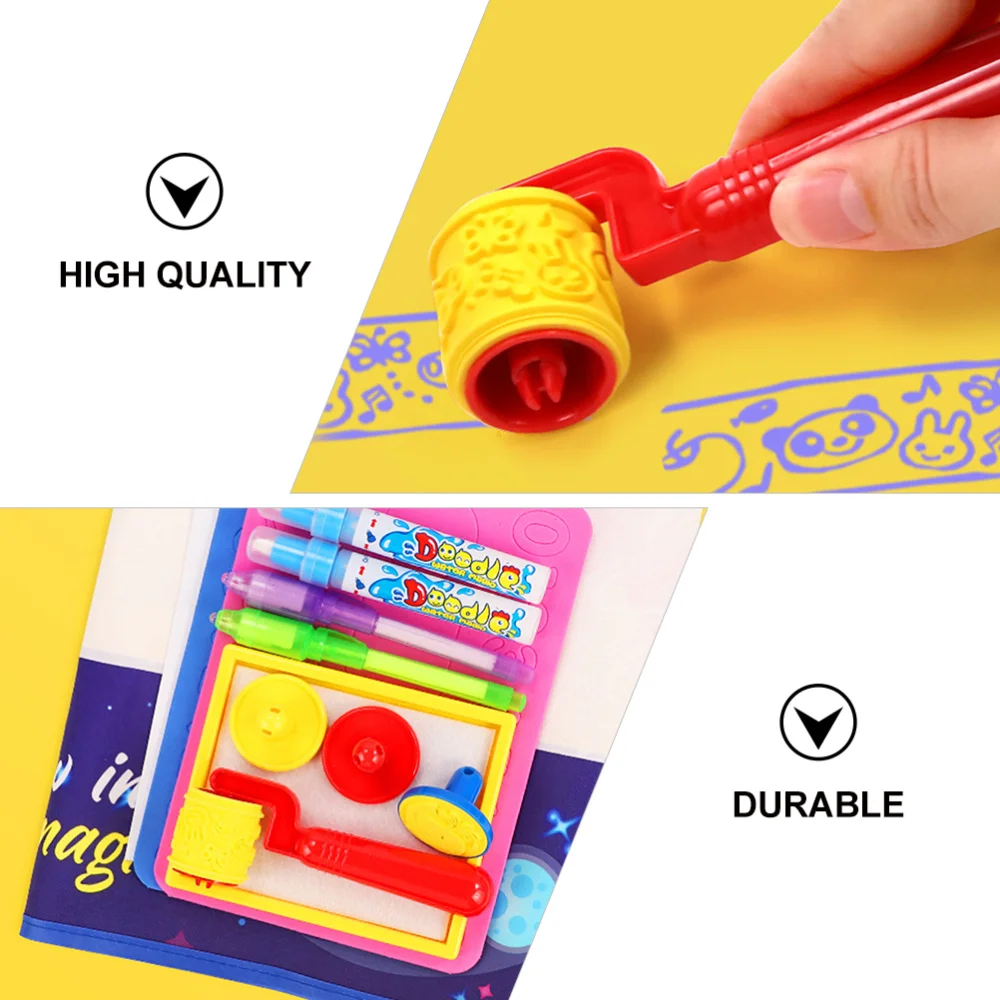 

1 Set of Water Doodle Mat Luminous Drawing Mat Crawling Pad Color Draw Toys