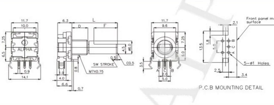 4 шт. цифровой потенциометр длина вала 15 мм|Выключатели| |
