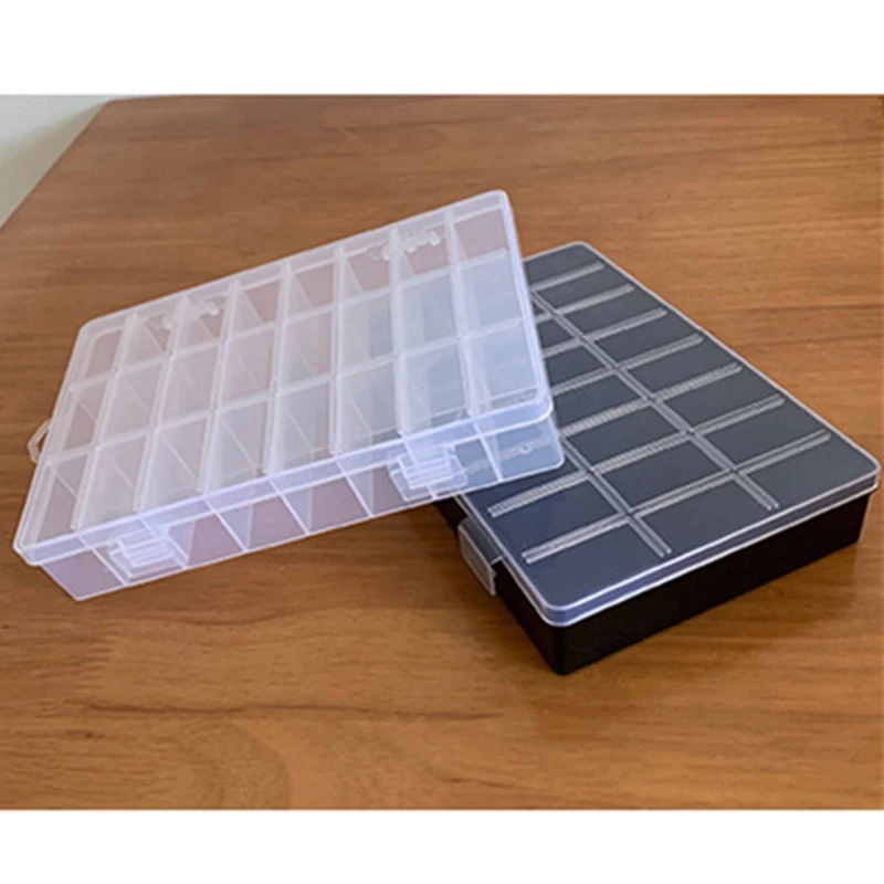Practical 24 Grids Compartment Plastic Storage Box Jewelry Earring Bead Screw Holder Case Display Organizer Container images - 6