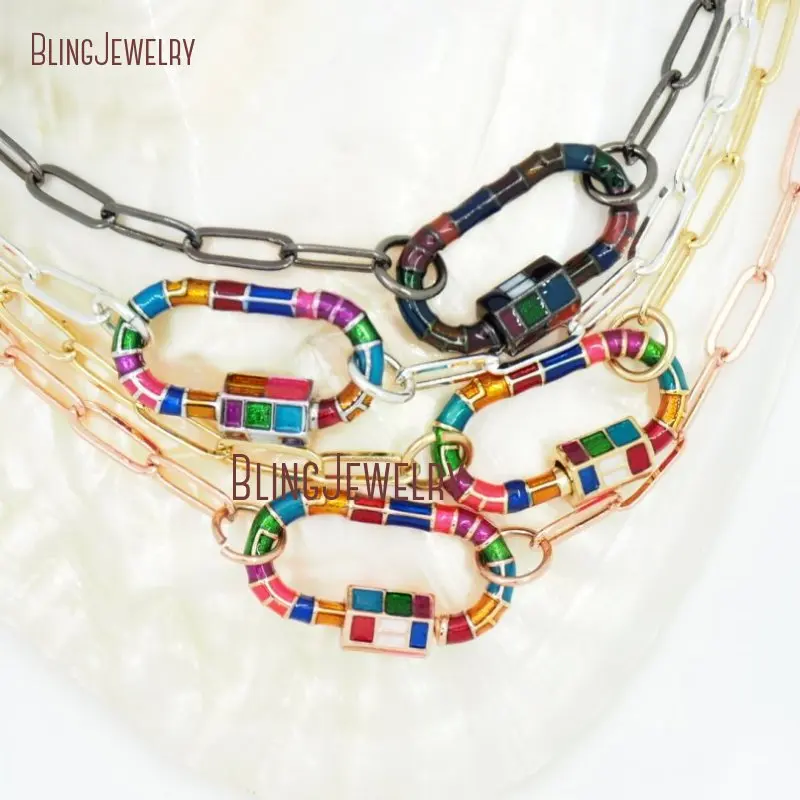 Овальная Блокировка, цвет Φ, винтовая застежка, Женские Ювелирные изделия из нержавеющей стали NM30857