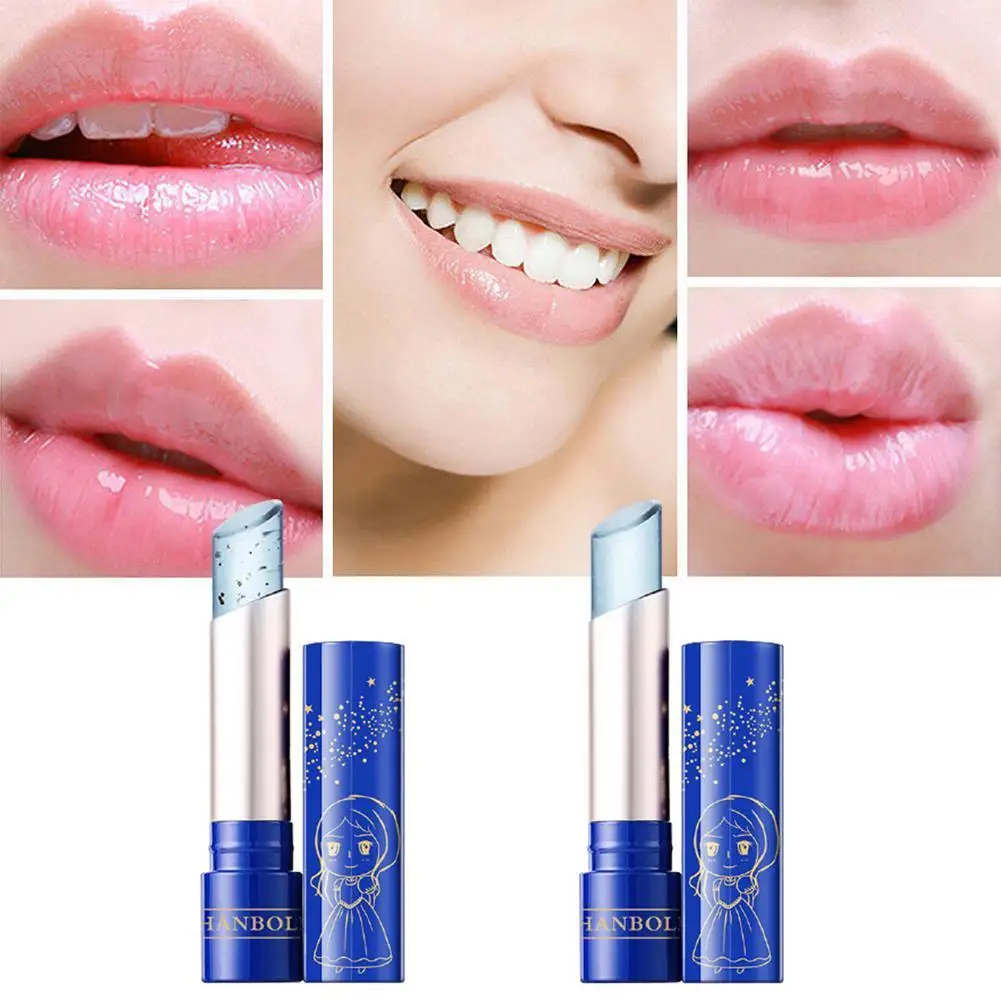 

1 шт. золотой лист желе увлажняют губная помада, макияж, Температура уход Для женщин Косметический бальзам для губ питают губ стойкий измене...