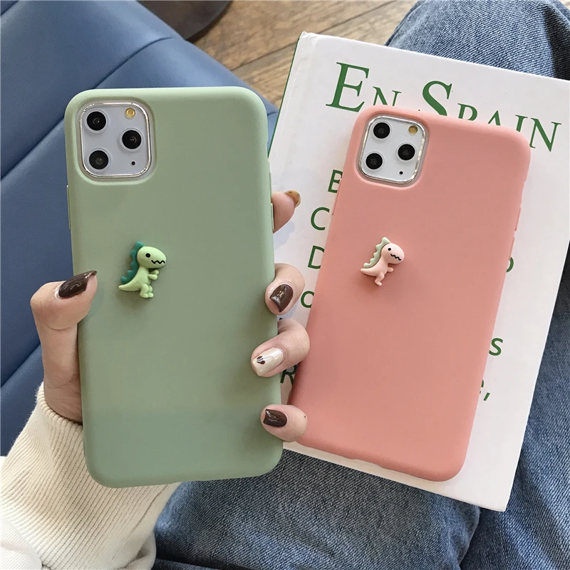 Милый простой мягкий силиконовый чехол с 3D рисунком для iPhone 11 Pro X XR Xs Max 6 6s 7 8 Plus
