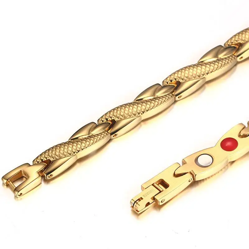 Health Energy Cross Stainless Steel Magnetic Necklace Men Gold-color Chain Link Necklaces for Women Jewelry | Украшения и